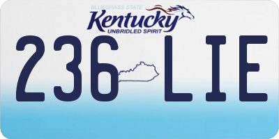 KY license plate 236LIE