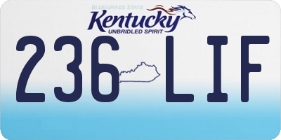KY license plate 236LIF