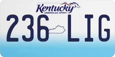 KY license plate 236LIG