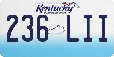 KY license plate 236LII