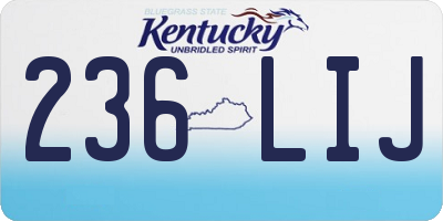 KY license plate 236LIJ