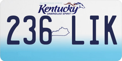 KY license plate 236LIK