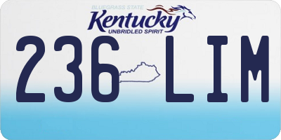 KY license plate 236LIM