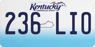 KY license plate 236LIO