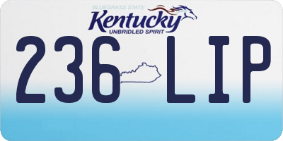 KY license plate 236LIP