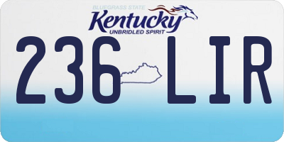 KY license plate 236LIR
