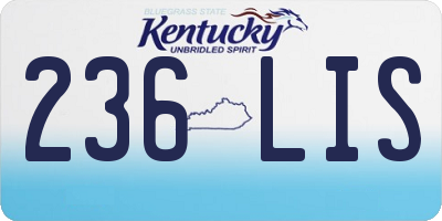 KY license plate 236LIS