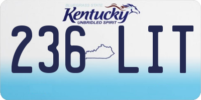 KY license plate 236LIT
