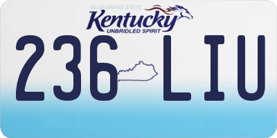 KY license plate 236LIU
