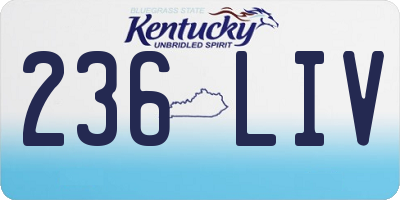 KY license plate 236LIV