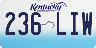 KY license plate 236LIW