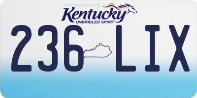 KY license plate 236LIX