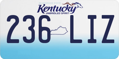 KY license plate 236LIZ