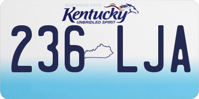 KY license plate 236LJA