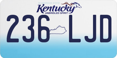 KY license plate 236LJD