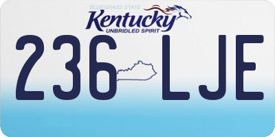 KY license plate 236LJE