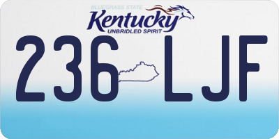 KY license plate 236LJF