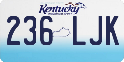 KY license plate 236LJK