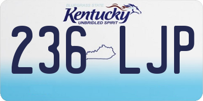 KY license plate 236LJP