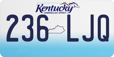 KY license plate 236LJQ