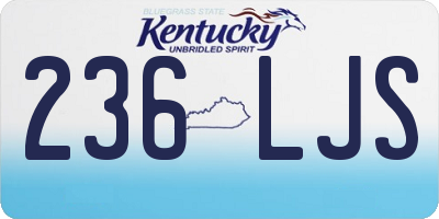 KY license plate 236LJS