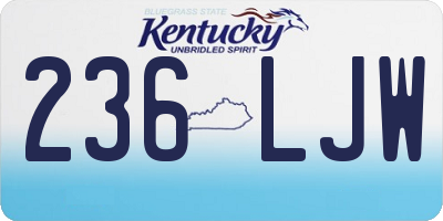 KY license plate 236LJW