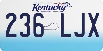 KY license plate 236LJX