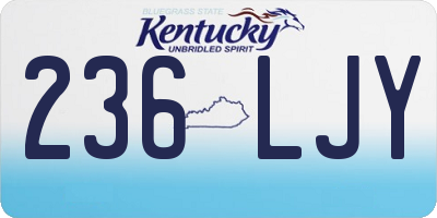 KY license plate 236LJY