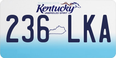 KY license plate 236LKA