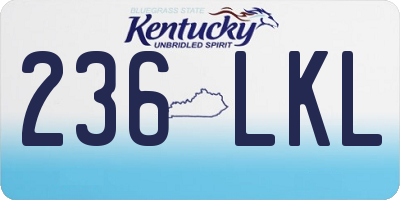 KY license plate 236LKL