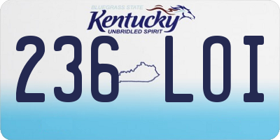 KY license plate 236LOI