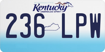 KY license plate 236LPW