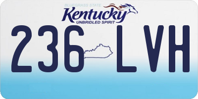KY license plate 236LVH