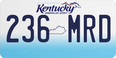 KY license plate 236MRD