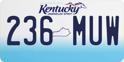 KY license plate 236MUW