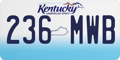 KY license plate 236MWB