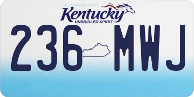 KY license plate 236MWJ