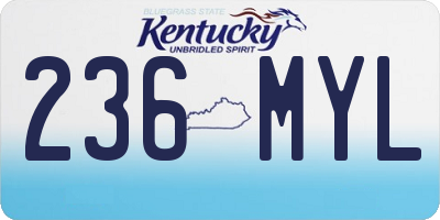 KY license plate 236MYL