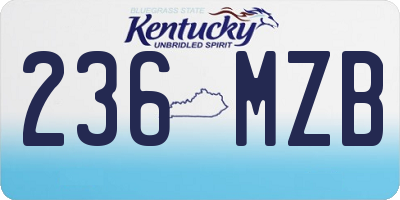 KY license plate 236MZB