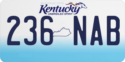 KY license plate 236NAB