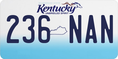 KY license plate 236NAN