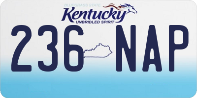 KY license plate 236NAP