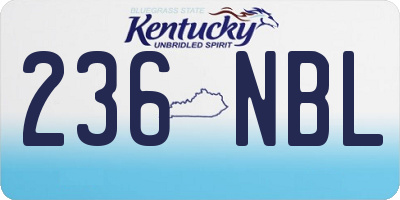 KY license plate 236NBL