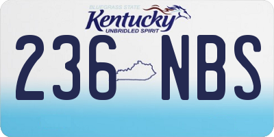 KY license plate 236NBS