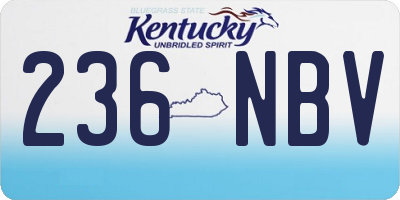 KY license plate 236NBV