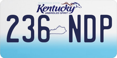 KY license plate 236NDP