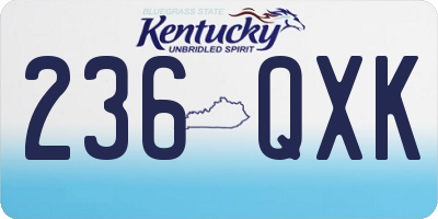 KY license plate 236QXK