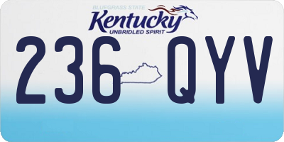 KY license plate 236QYV