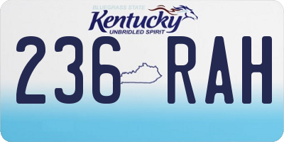 KY license plate 236RAH