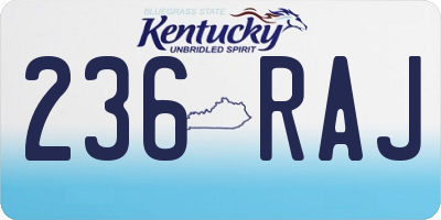KY license plate 236RAJ